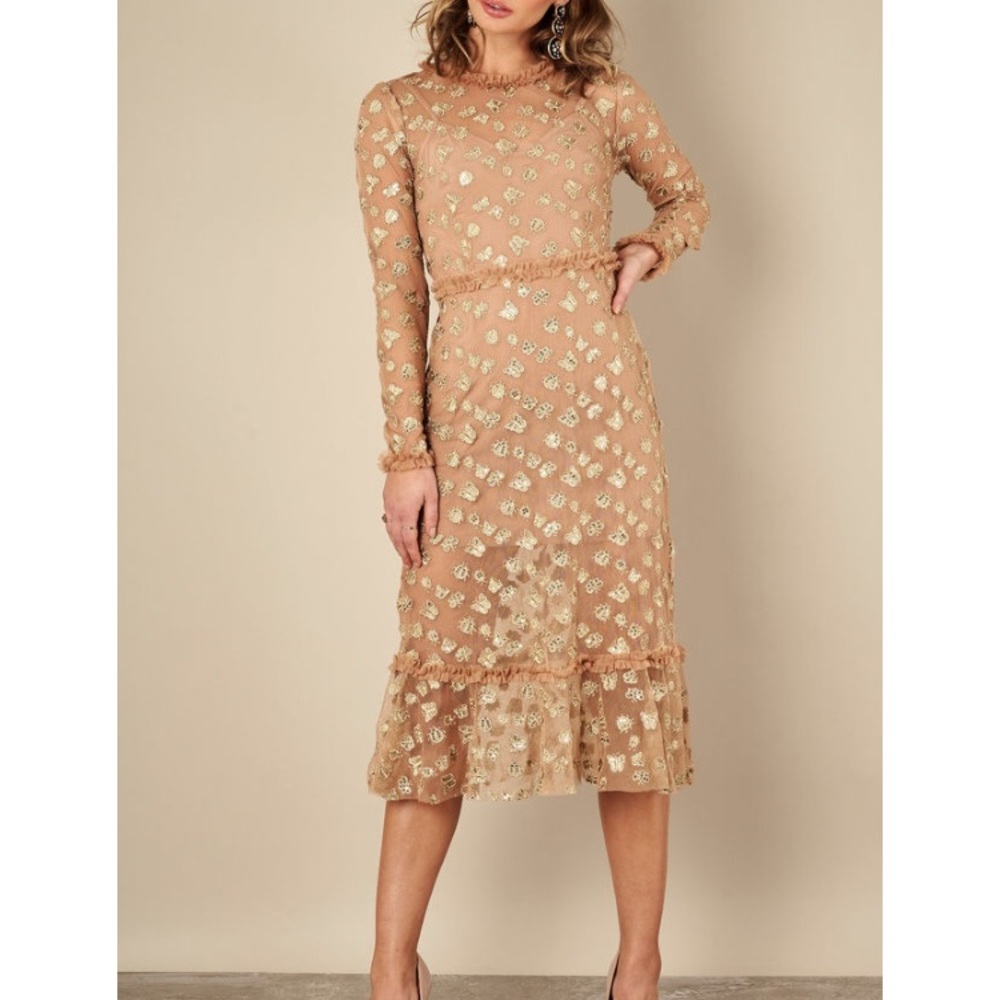 For Love and Lemons Golden Garden Tulle Dress